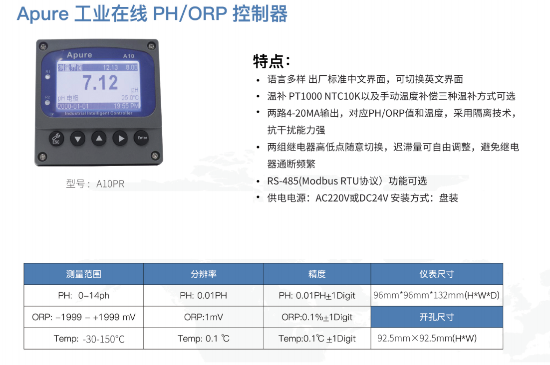 A10型PH/ORP控制器-在線PH計(jì)